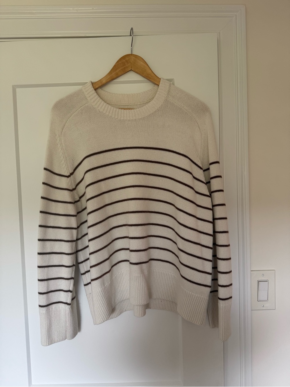 Abercrombie & Fitch Cream Sweater with Brown Stripes